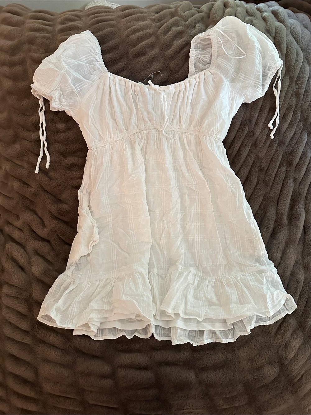 Girls White Ruffled Summer Dress